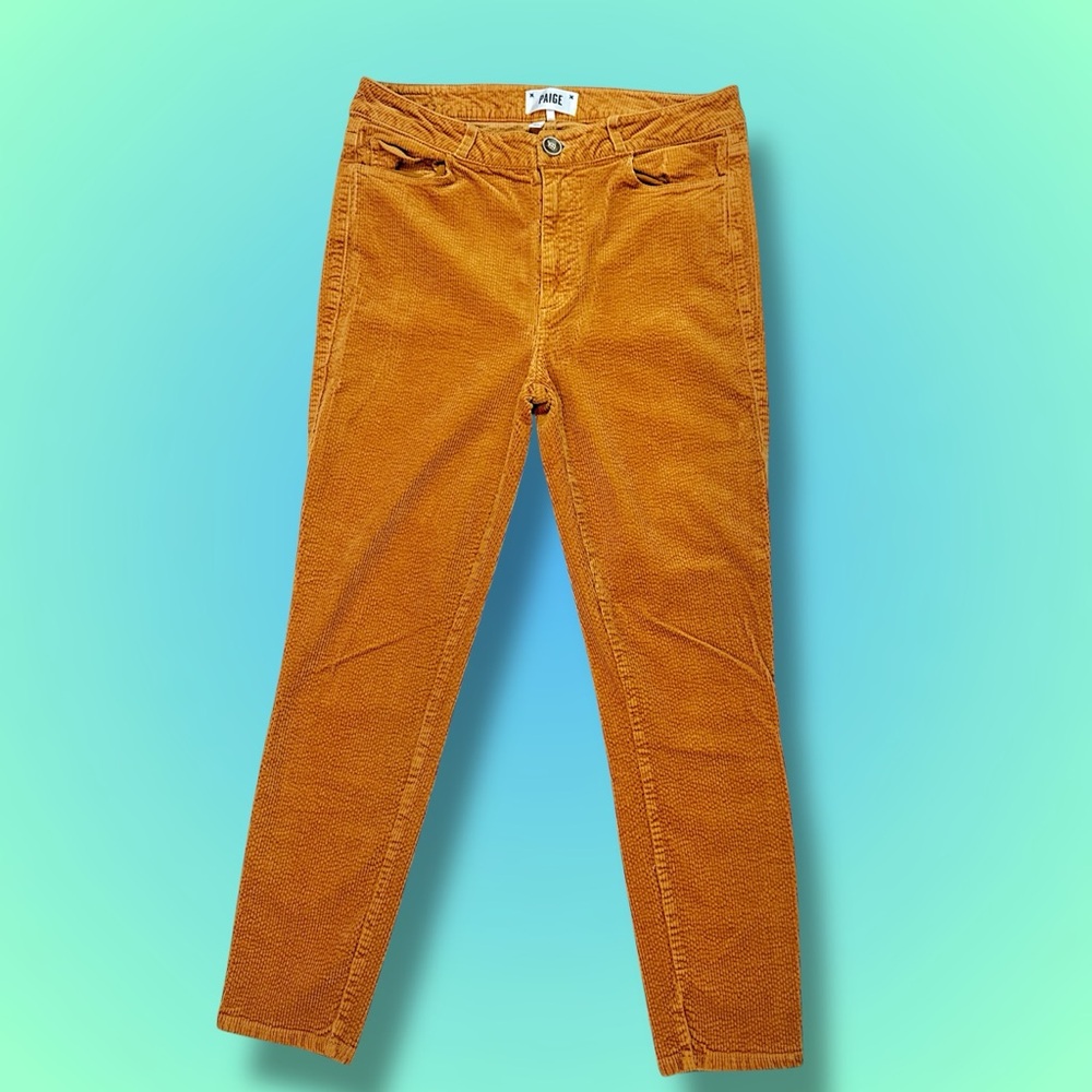 PAIGE (Anthropologie) Hoxton Ankle Corduroy Pants in Marigold